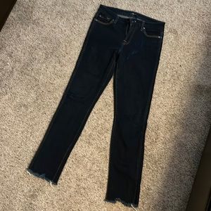 Worn only once, 7 for all mankind, mid rise, dark wash, straight jeans